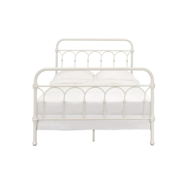 Metal Full Bed with 4 slats - White