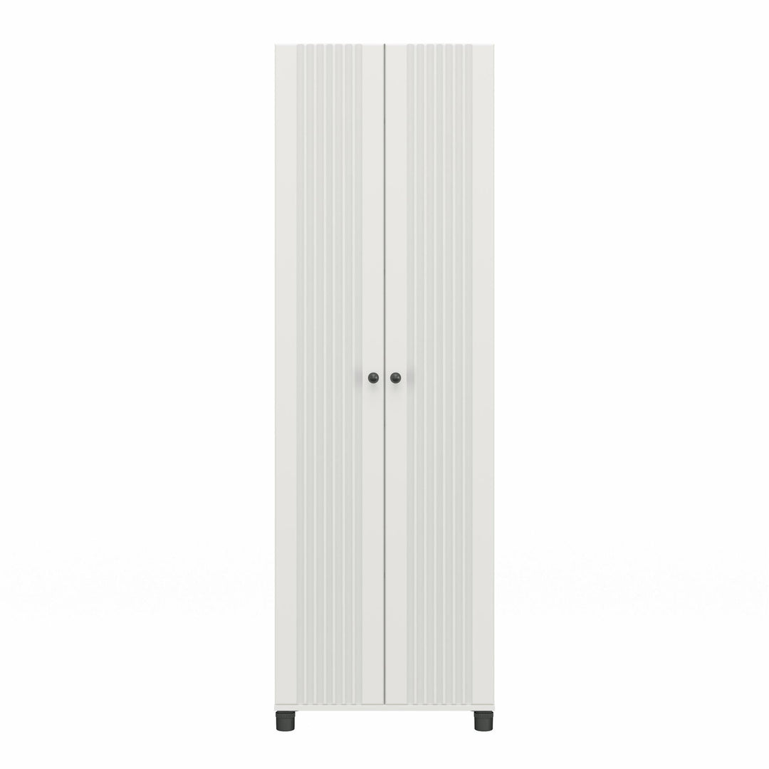 Kendall Fluted 24 Inch Wide 2 Door Storage Cabinet  -  White