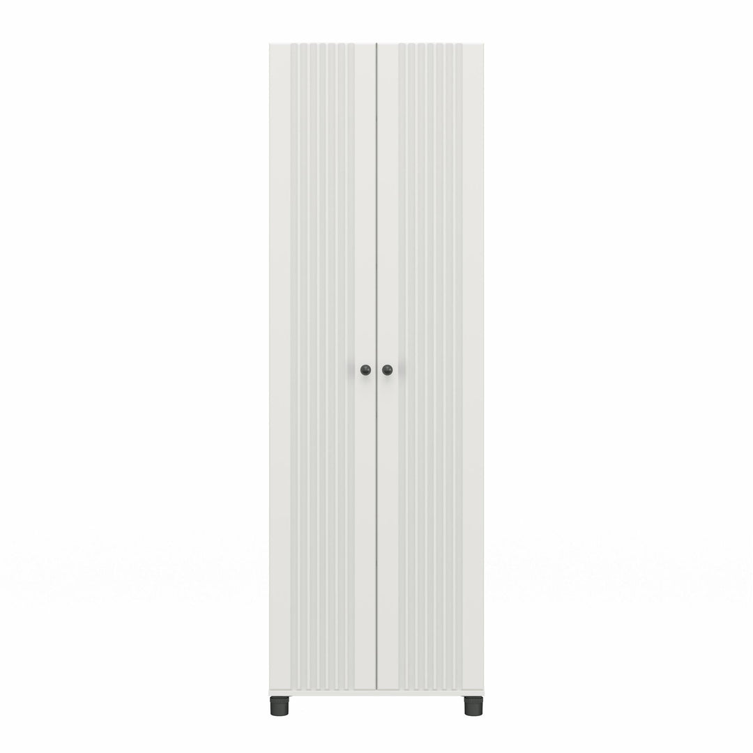 Kendall Fluted 24 Inch Wide 2 Door Storage Cabinet  -  White