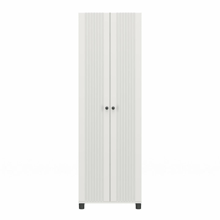 Kendall Fluted 24 Inch Wide 2 Door Storage Cabinet  -  White