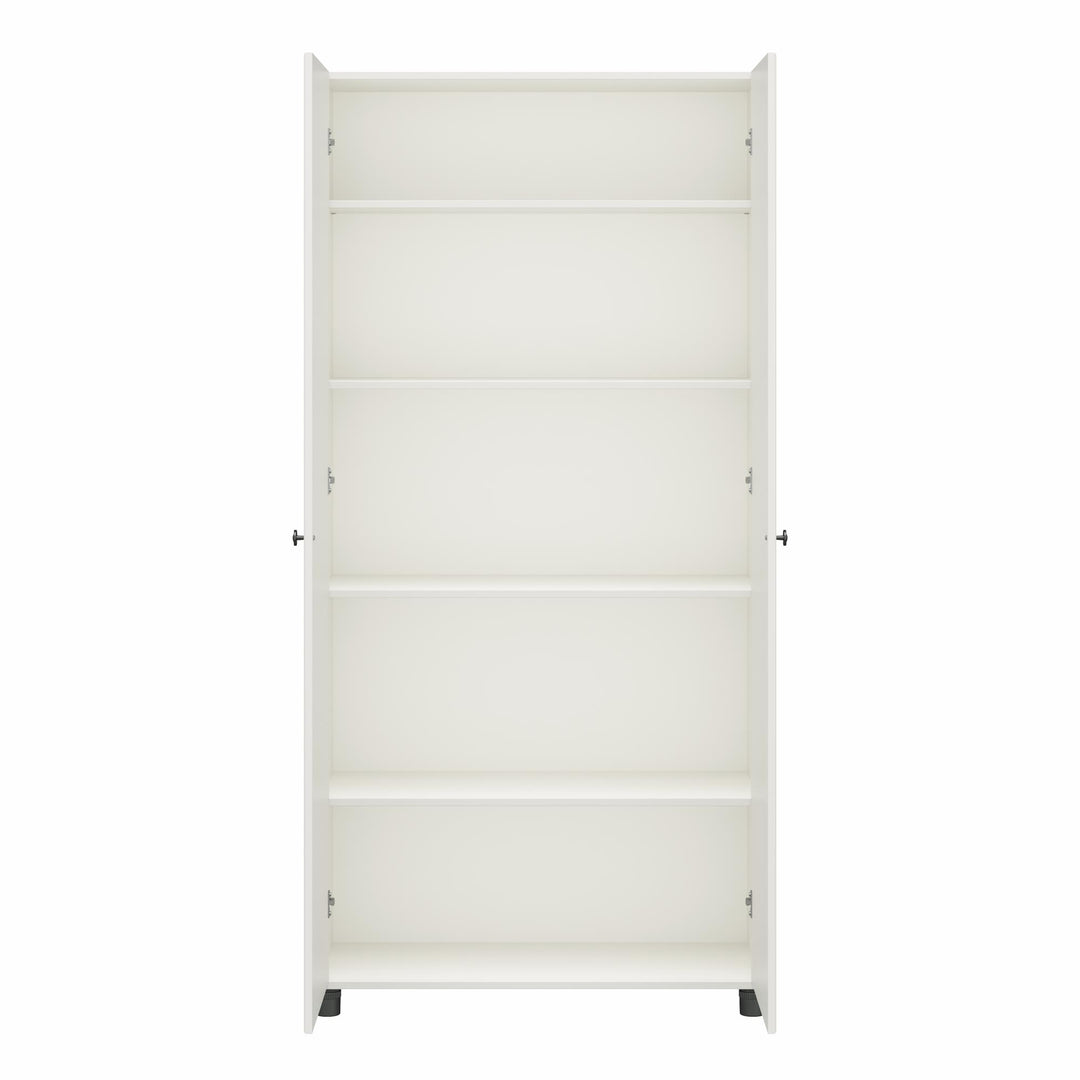 Kendall Fluted 36 Inch Wide 2 Door Storage Cabinet - White