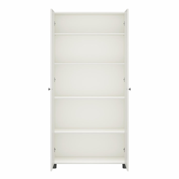 Kendall Fluted 36 Inch Wide 2 Door Storage Cabinet - White