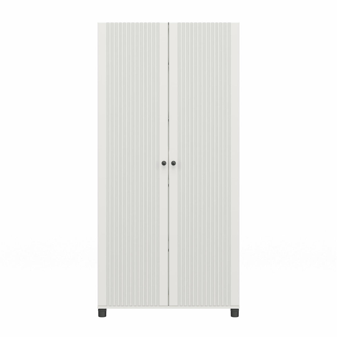 Kendall Fluted 36 Inch Wide 2 Door Storage Cabinet  -  White