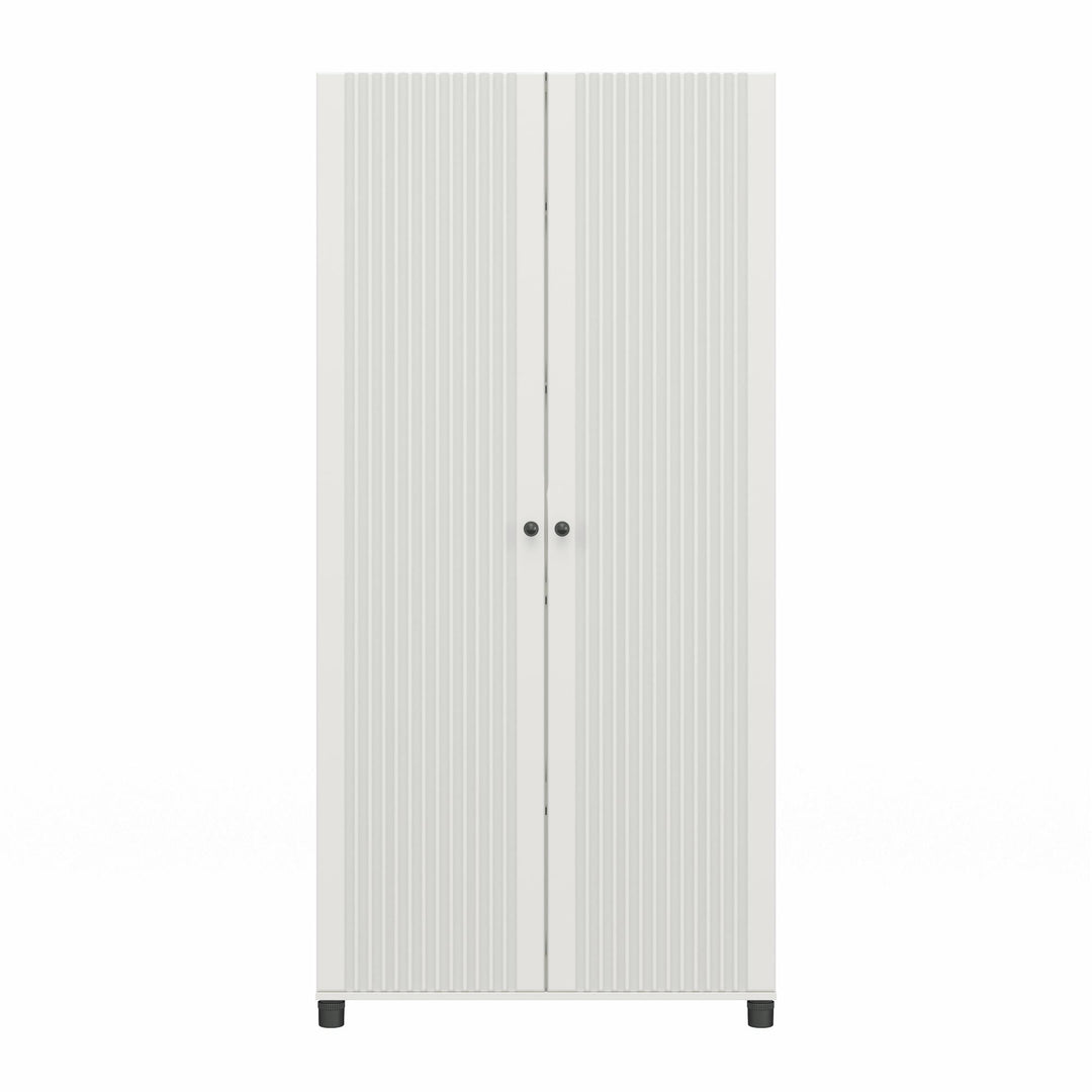 Kendall Fluted 36 Inch Wide 2 Door Storage Cabinet - White