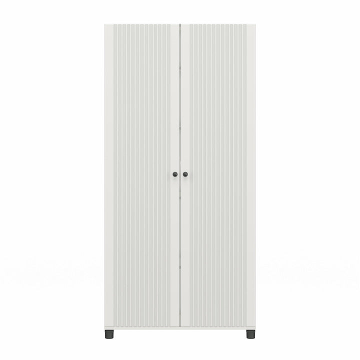 Kendall Fluted 36 Inch Wide 2 Door Storage Cabinet  -  White