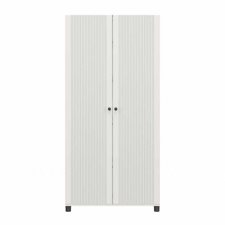 Kendall Fluted 36 Inch Wide 2 Door Storage Cabinet - White