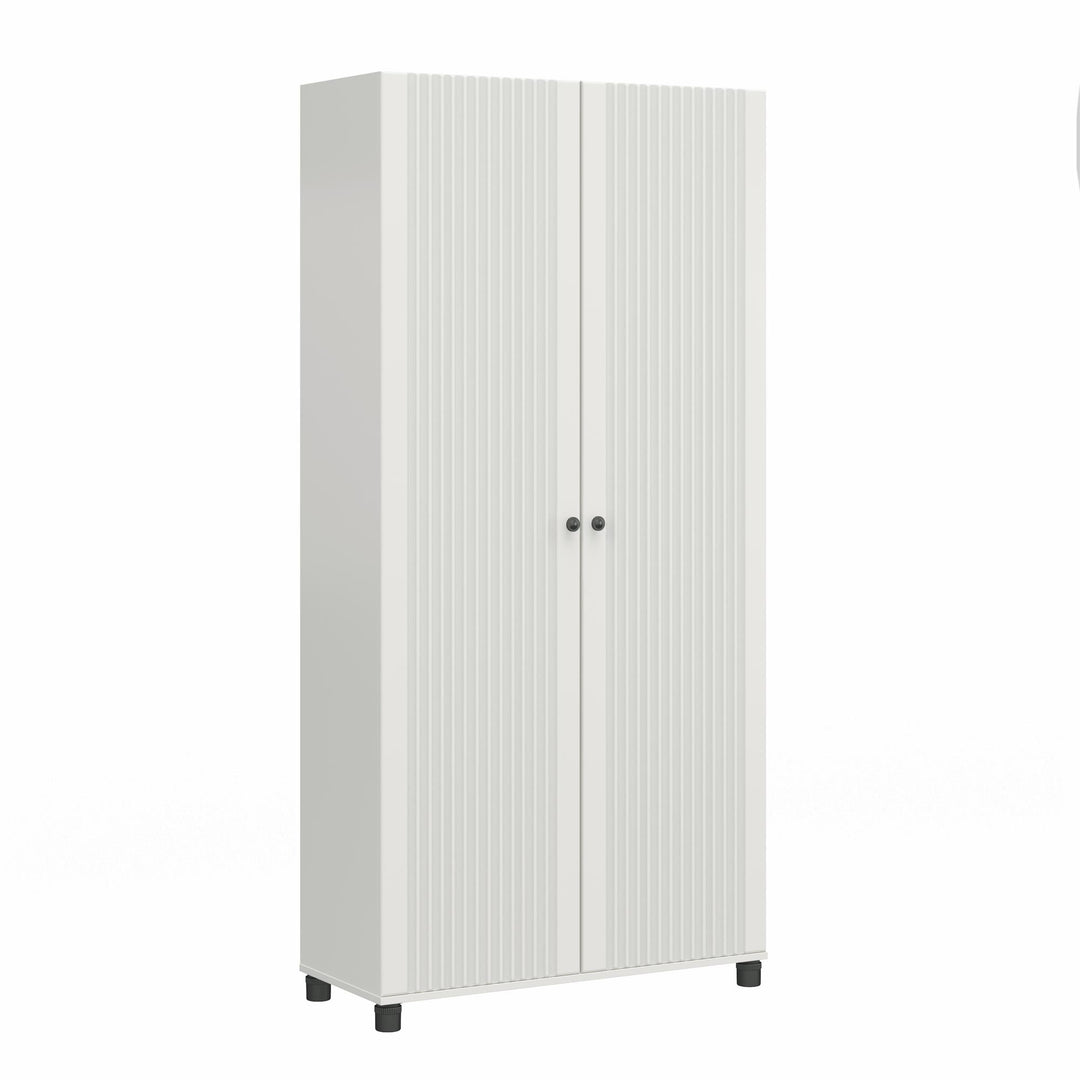 Kendall Fluted 36 Inch Wide 2 Door Storage Cabinet - White
