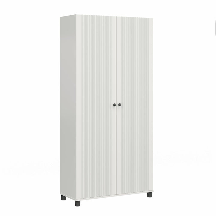 Kendall Fluted 36 Inch Wide 2 Door Storage Cabinet - White