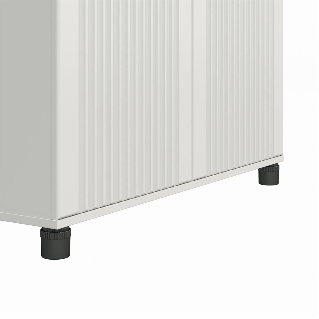 Kendall Fluted 36 Inch Wide 2 Door Storage Cabinet - White