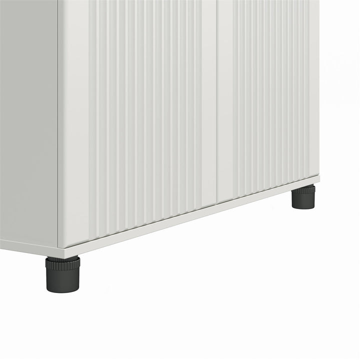 Kendall Fluted 36 Inch Wide 2 Door Storage Cabinet - White