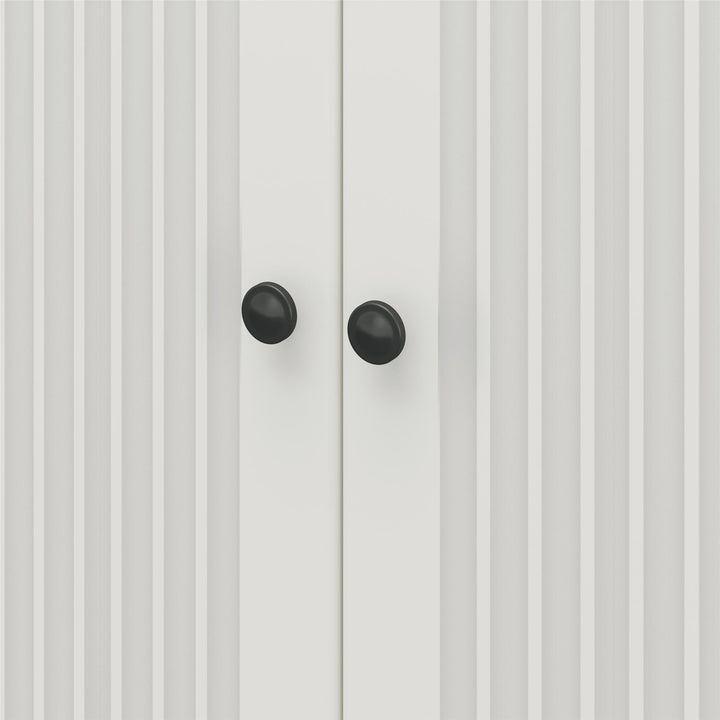 Kendall Fluted 36 Inch Wide 2 Door Storage Cabinet - White