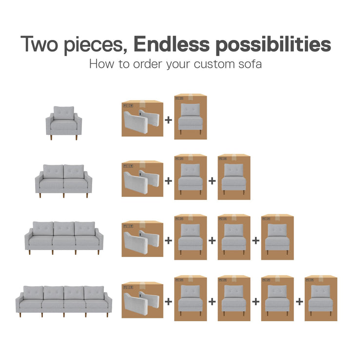 Modular 1 seater chair design -  Gray