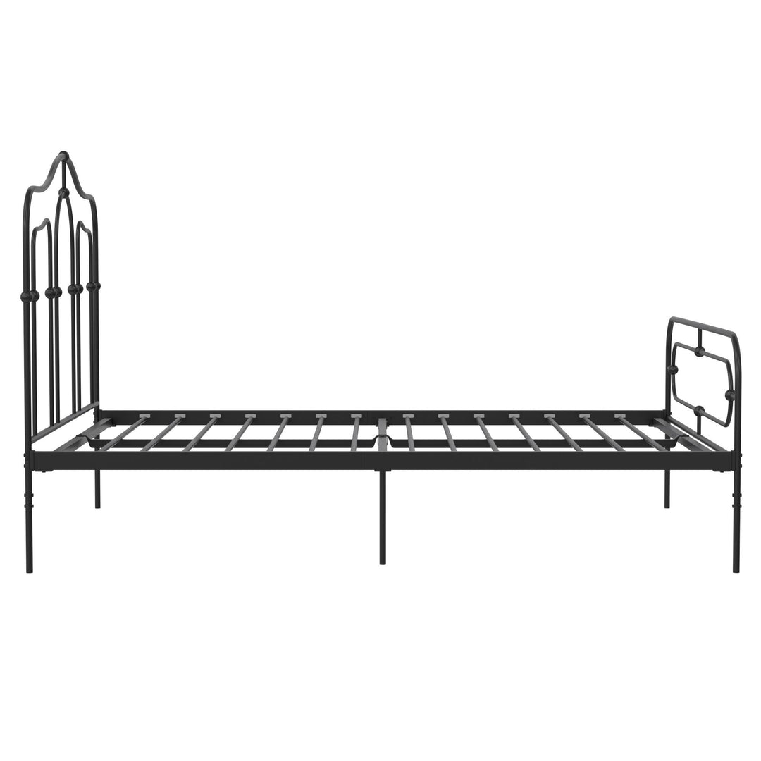 Primrose Vintage Style Metal Bed with Headboard and Footboard - Black - Full