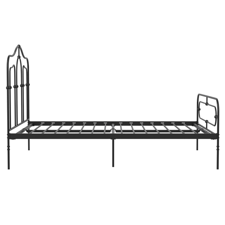 Primrose Vintage Style Metal Bed with Headboard and Footboard - Black - Full