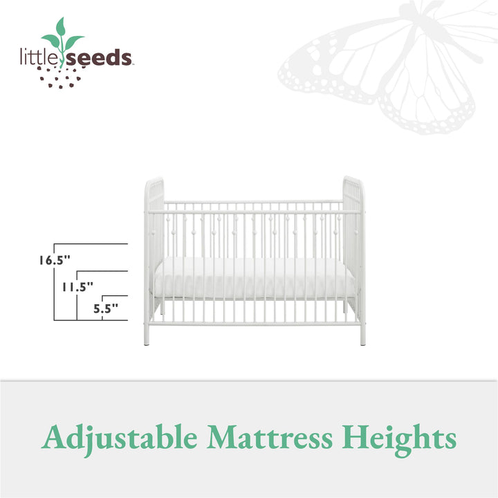Monarch Hill Ivy Metal Crib Adjusts to 3 Different Heights - White
