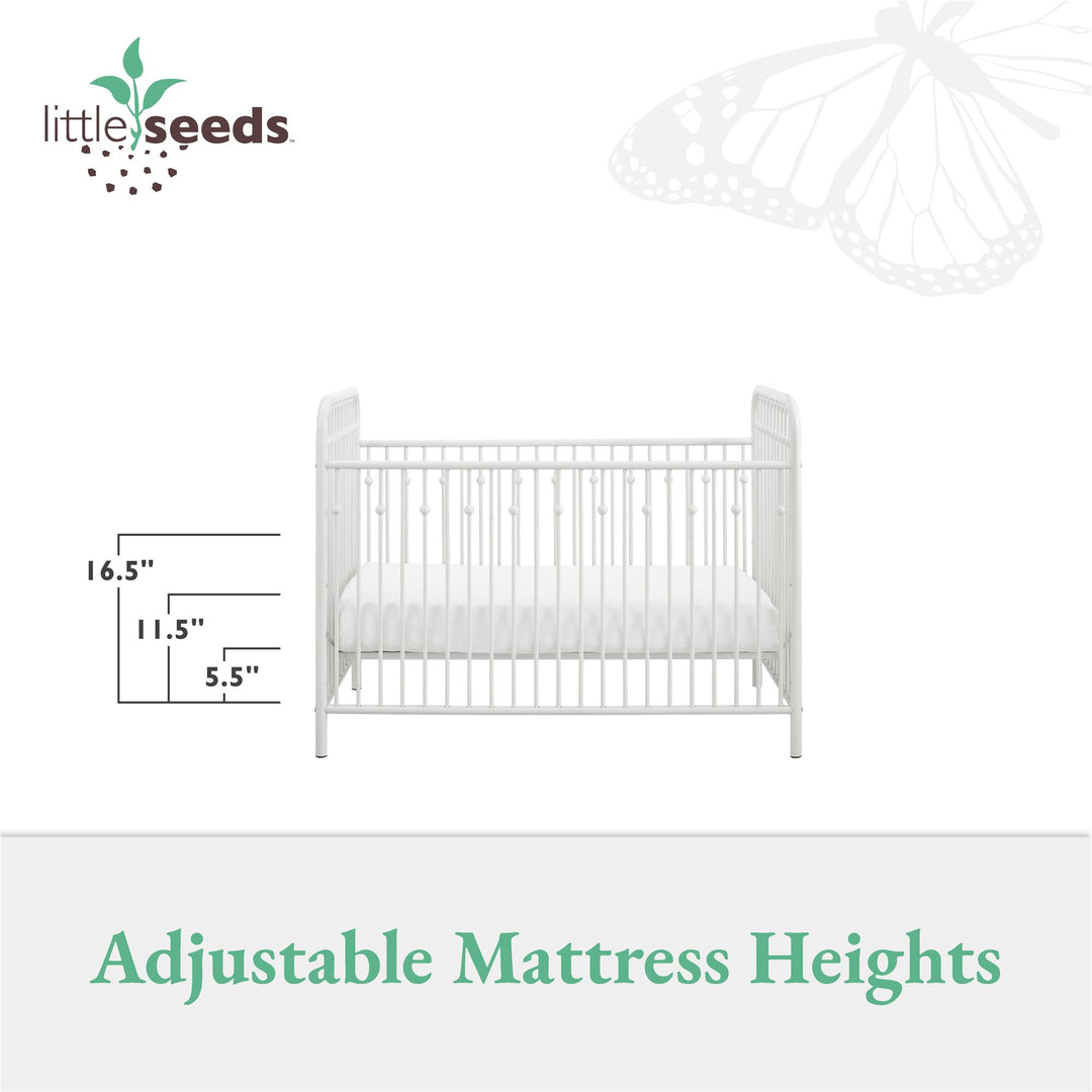 Modern Monarch Hill Ivy Metal Crib -  White