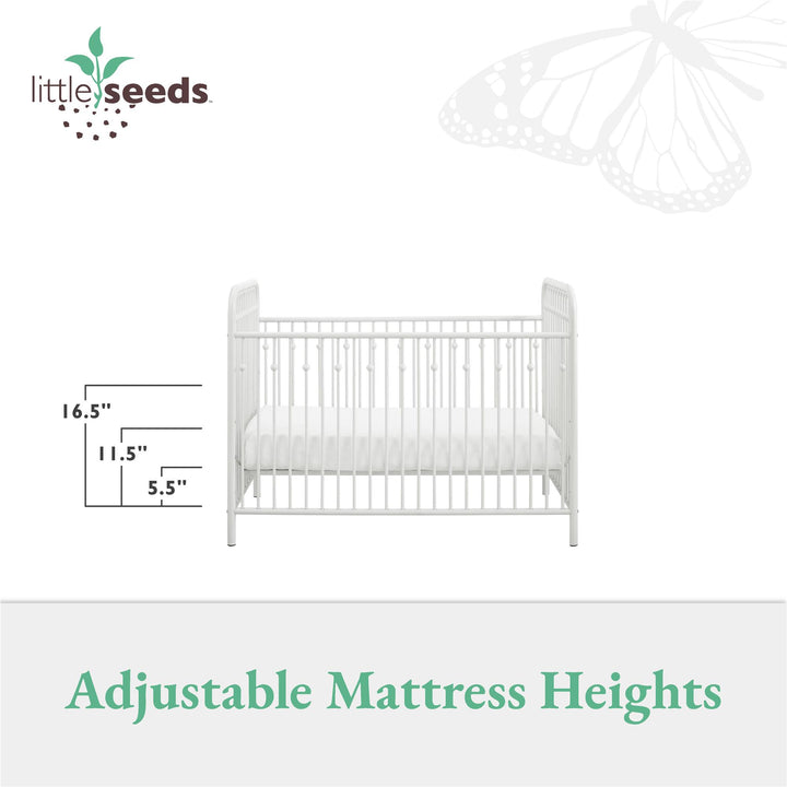 Modern Monarch Hill Ivy Metal Crib -  White