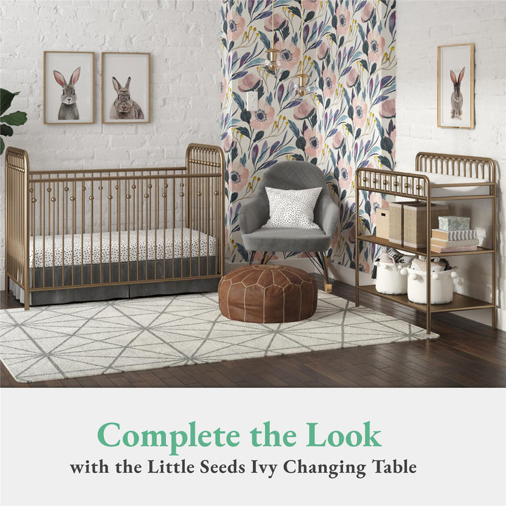 Monarch Hill Ivy Adjustable Metal Crib -  Gold