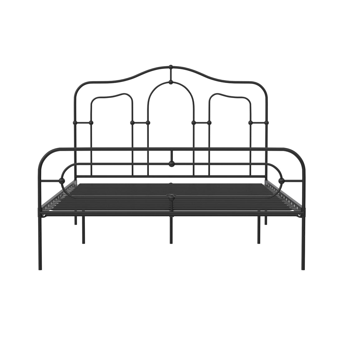 Primrose Vintage Style Metal Bed with Headboard and Footboard - Black - Full