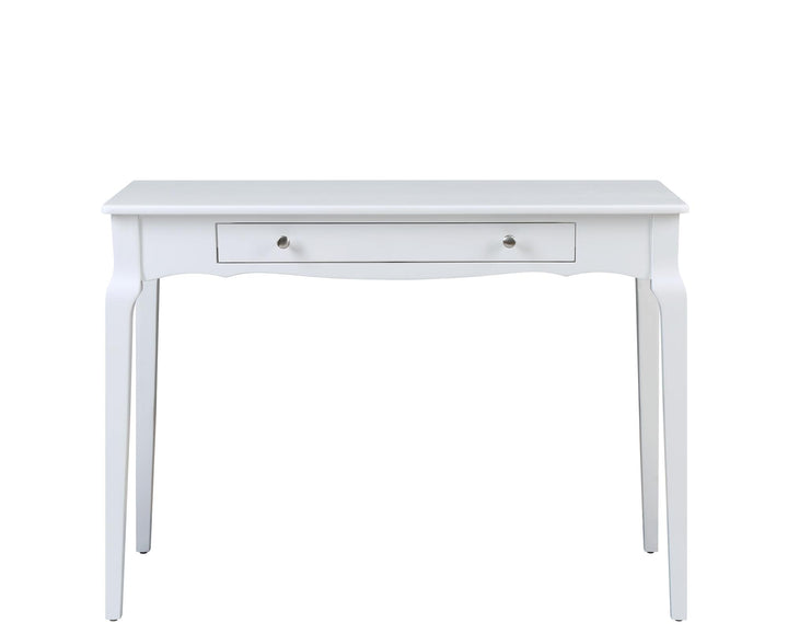 Alsen Rectangular Console Table with Center Drawer - White