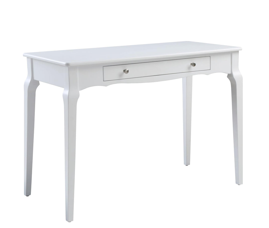 Console Table with Center Drawer - White