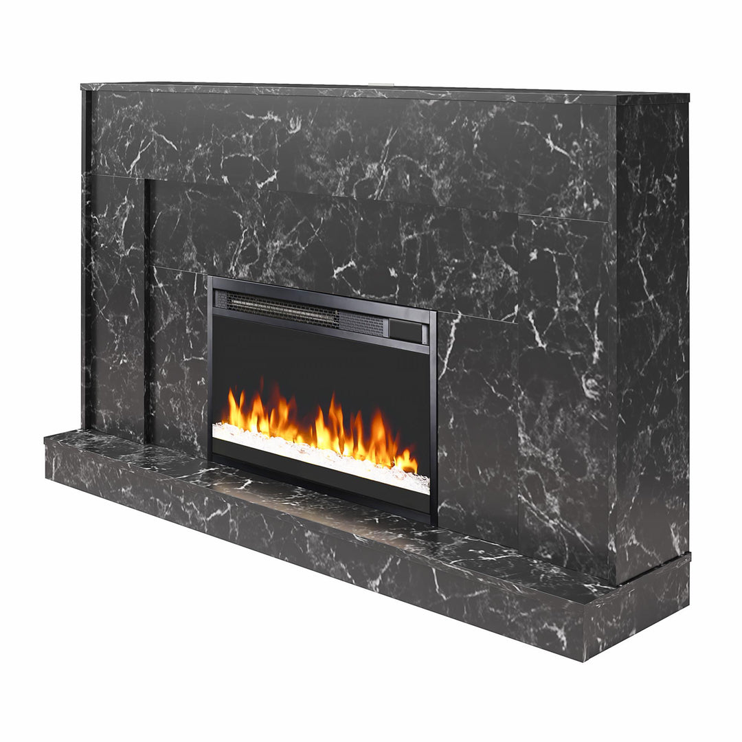 Liberty Mantel with 23 Inch Electric Fireplace - Black Marble