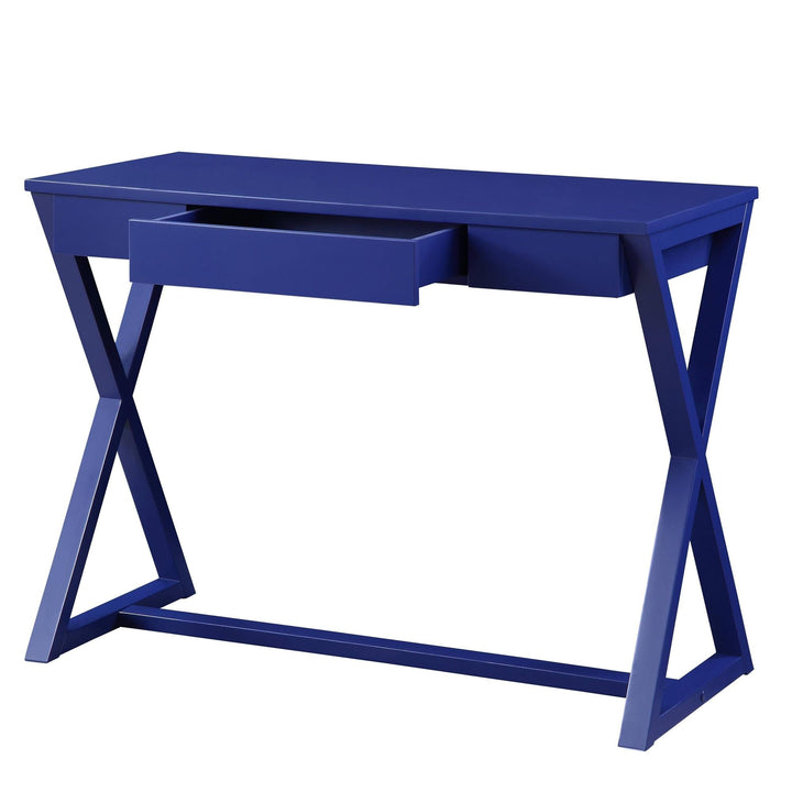 Nalo's signature wooden console table with a drawer -  Blue