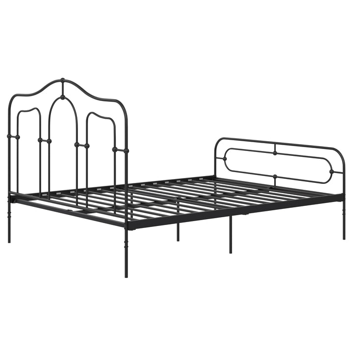 Primrose Vintage Style Metal Bed with Headboard and Footboard - Black - Full