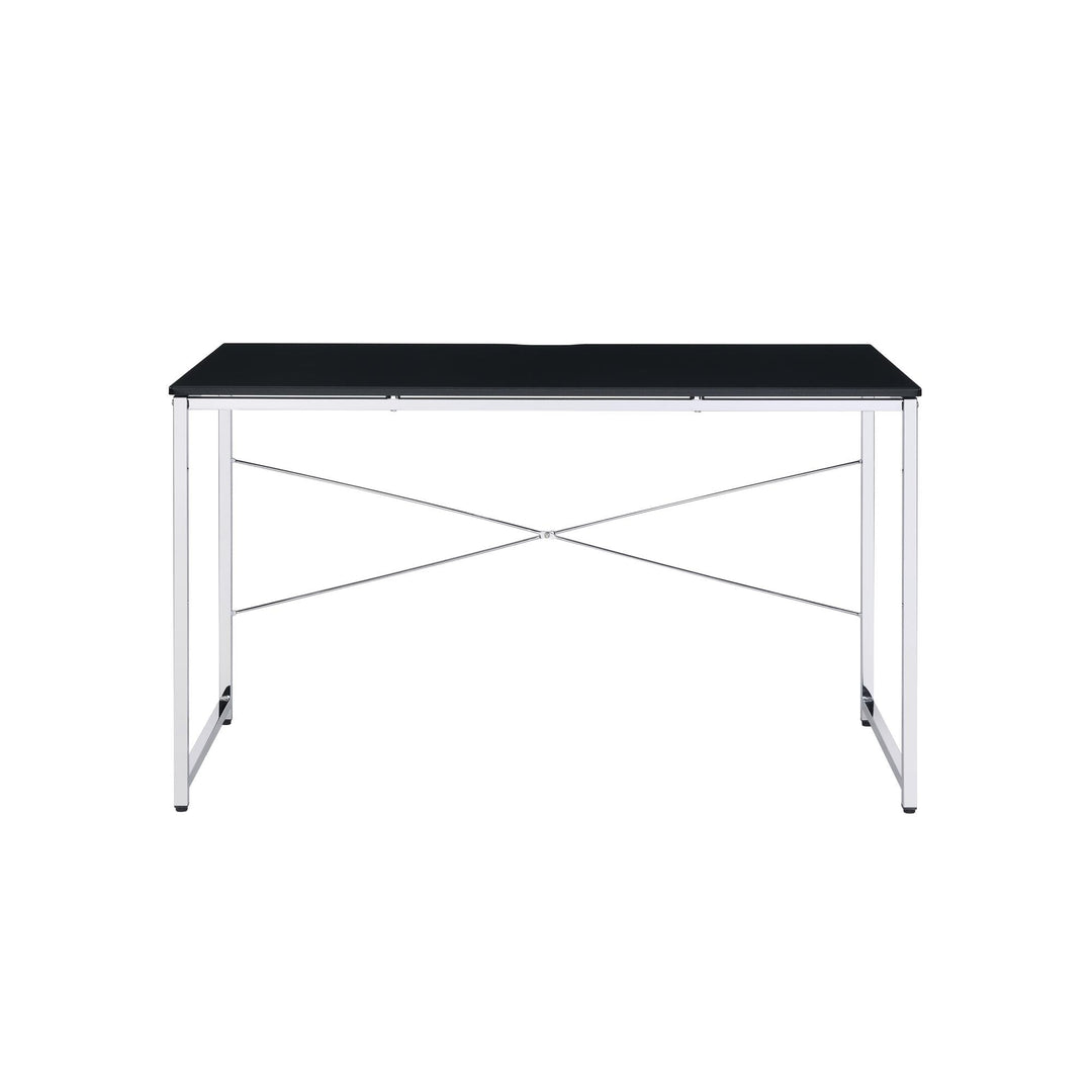 Chrome metal frame vanity desk - Black