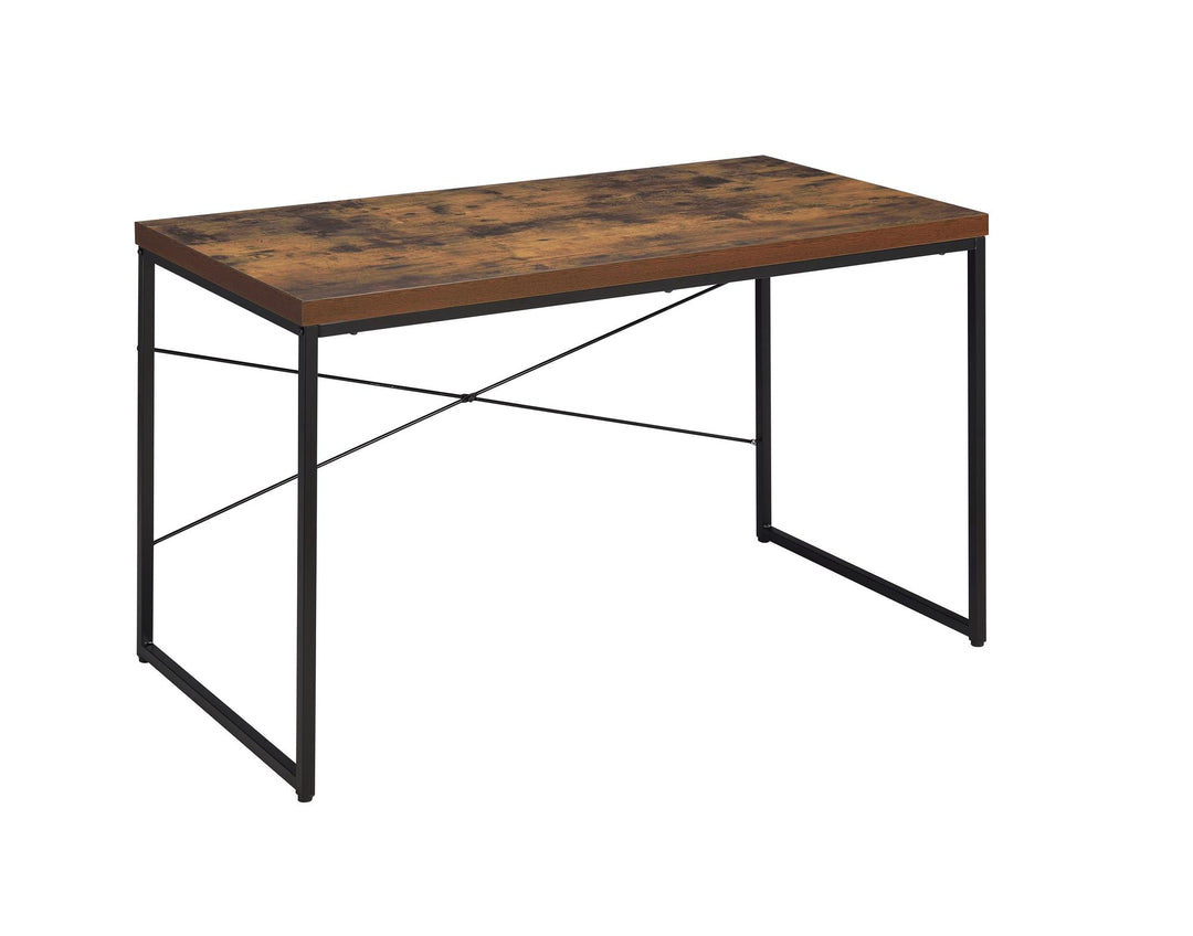Industrial Console Table with Metal Legs - Weathered Oak