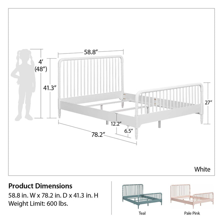 Rowan Valley Linden Kids Full Size Bed with Wood Spindles - Pale Dogwood - Full