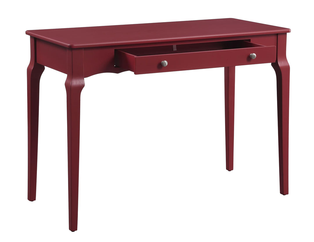 Console Table with Center Drawer with two round knobs - Red