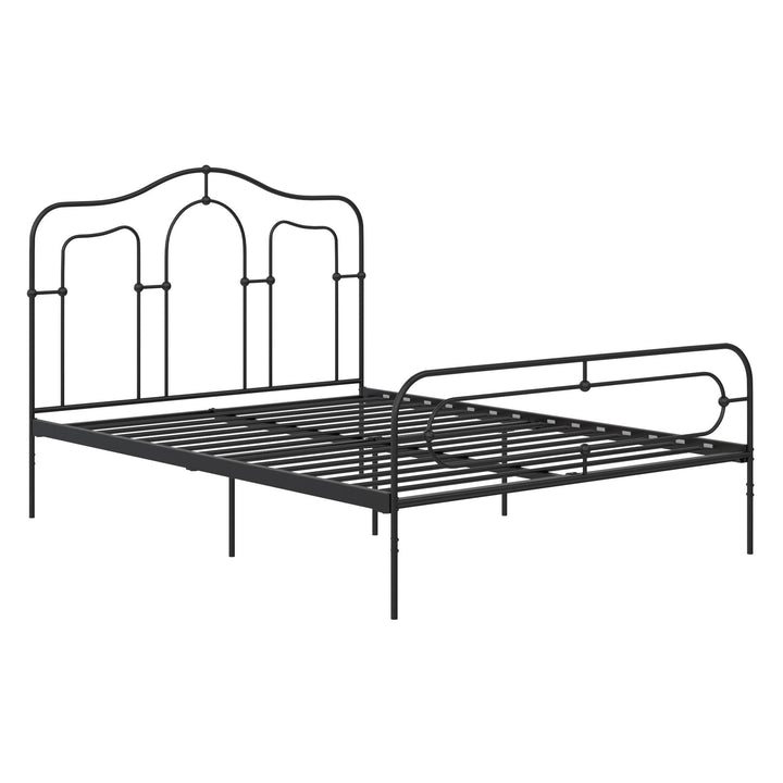 Primrose Vintage Style Metal Bed with Headboard and Footboard - Black - Full