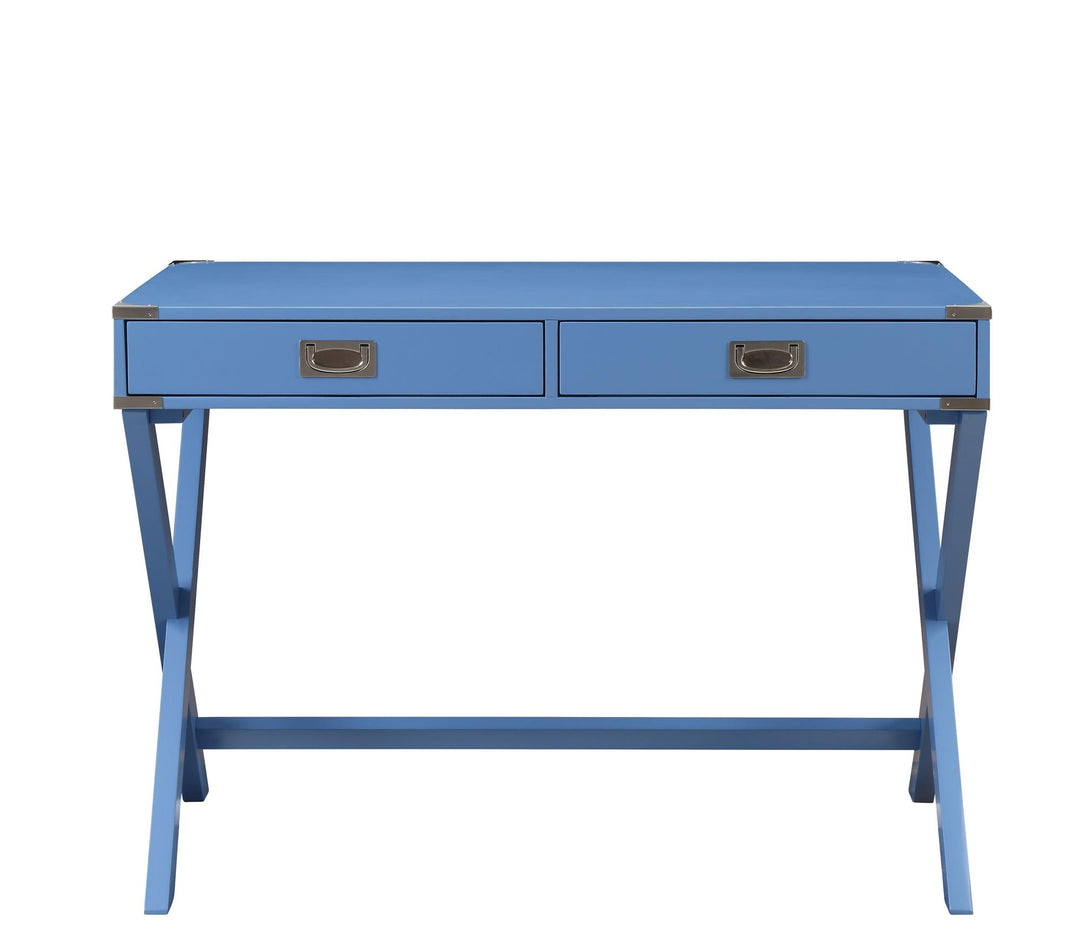 Violet Rectangular Vanity Desk Console Table with 2 Storage Drawers - Blue