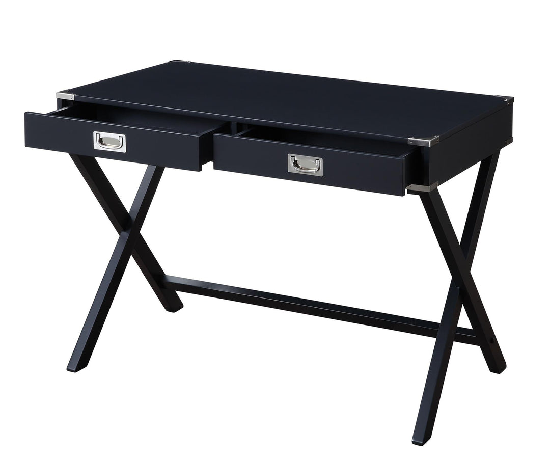 rectangular top with two storage drawers vanity desk - Charcoal