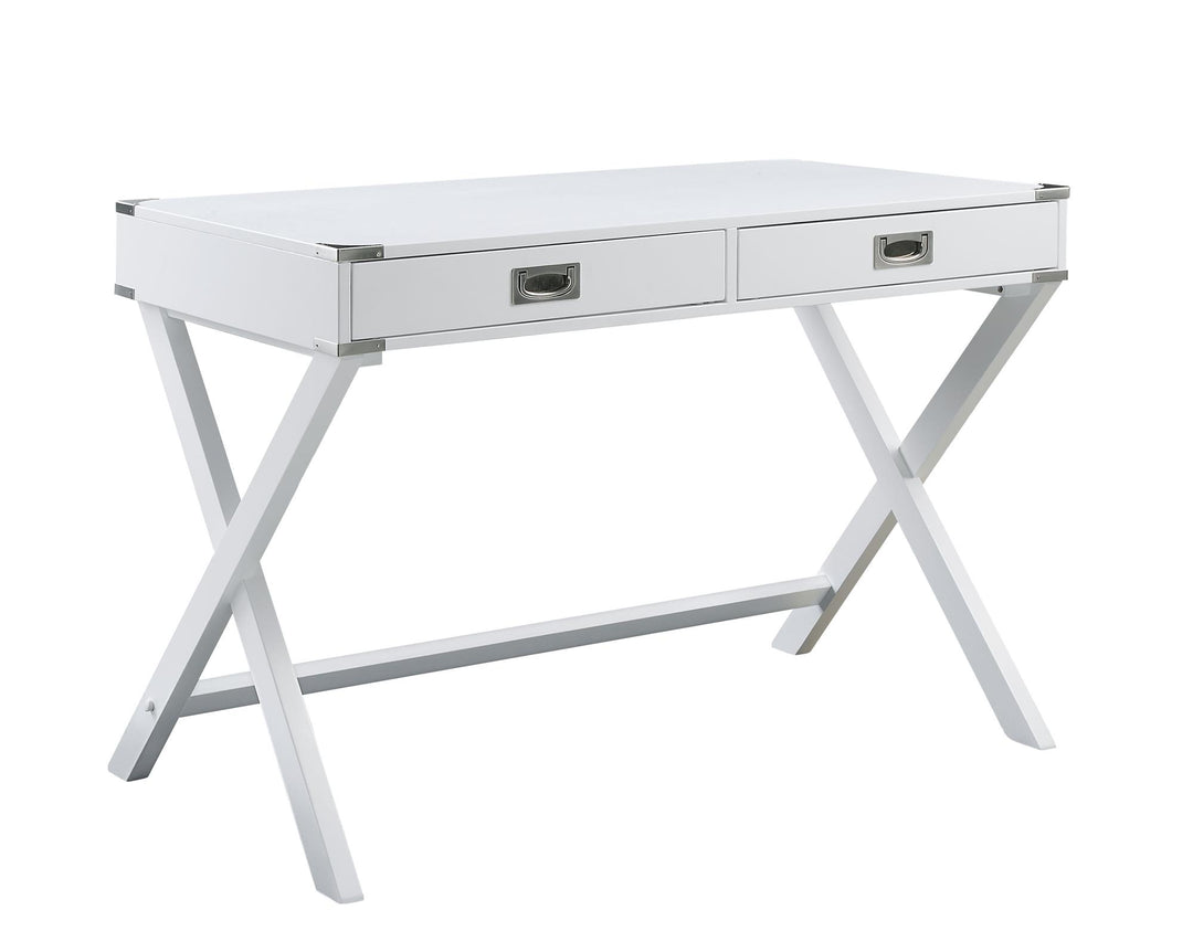 vanity desk with 2 storage drawers - White