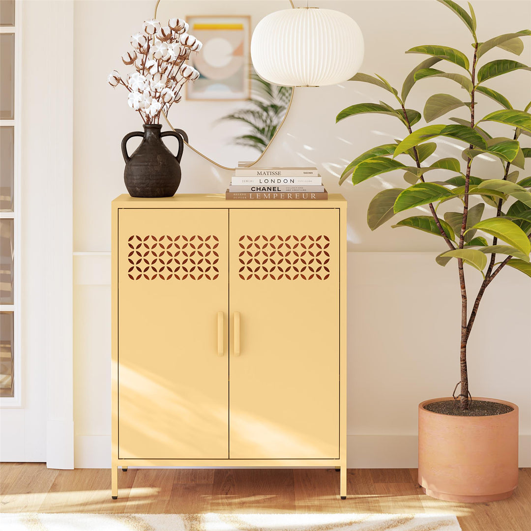 Annie Short Metal 2 Door Cabinet - Yellow