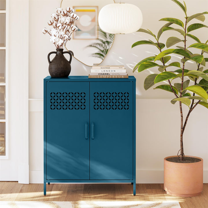 Annie Short Metal 2 Door Cabinet - Deep Ocean Blue