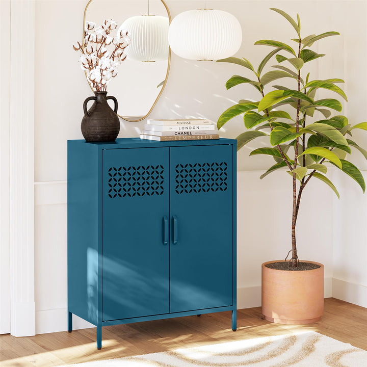 Annie Short Metal 2 Door Cabinet - Deep Ocean Blue