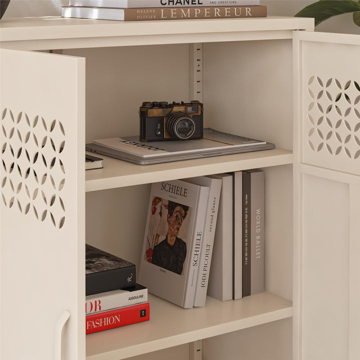 Annie Short Metal 2 Door Cabinet - Parchment