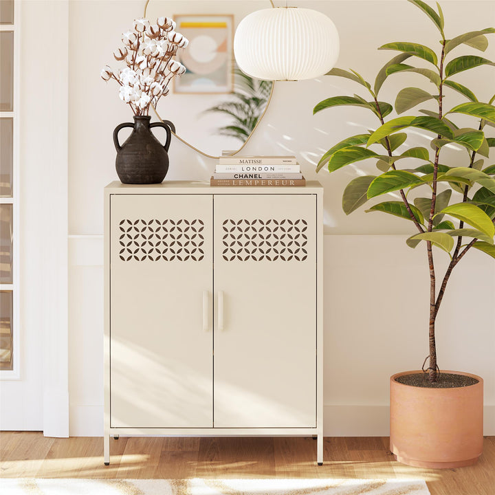 Annie Short Metal 2 Door Cabinet - Parchment