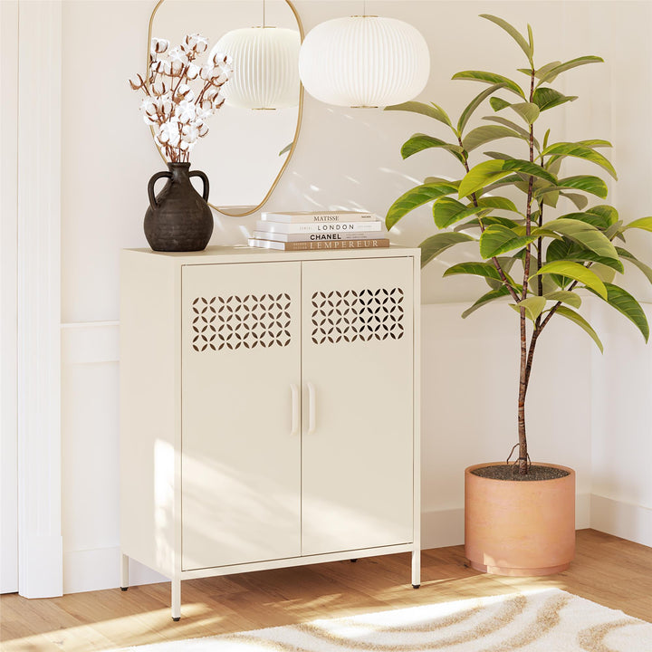 Annie Short Metal 2 Door Cabinet - Parchment