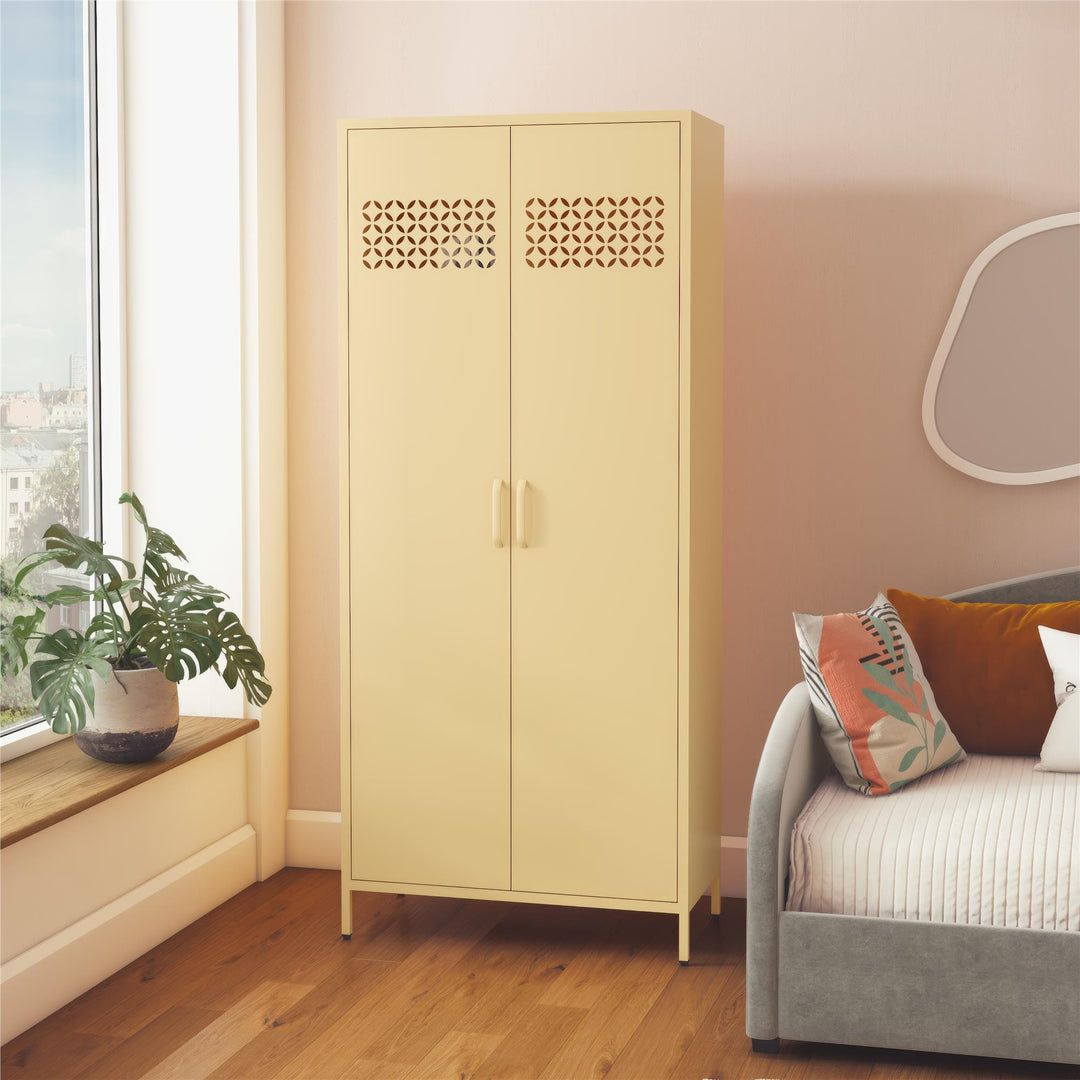 Annie Tall Metal 2 Door Cabinet - Yellow