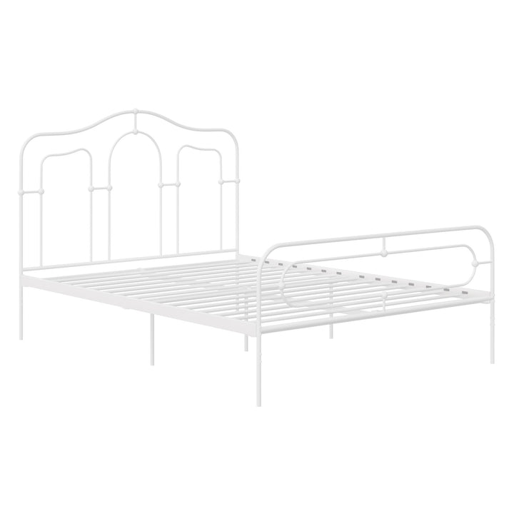 Primrose Vintage Style Metal Bed with Headboard and Footboard - White - Full