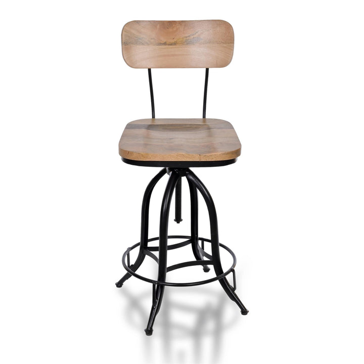 Adjustable Stool with Solid hardwood Seat - Natural Oak