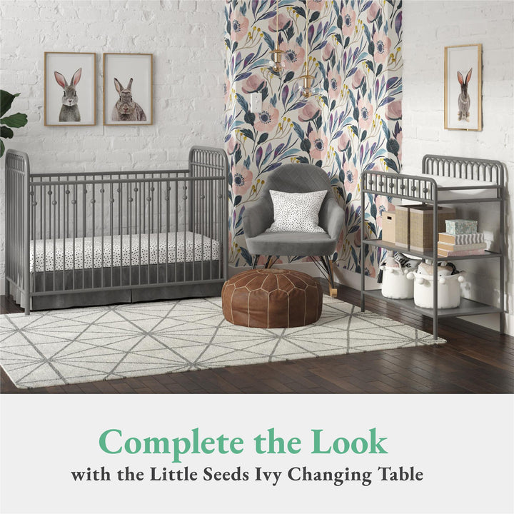 Functional Monarch Hill Ivy Metal Crib for Nursery -  Gray