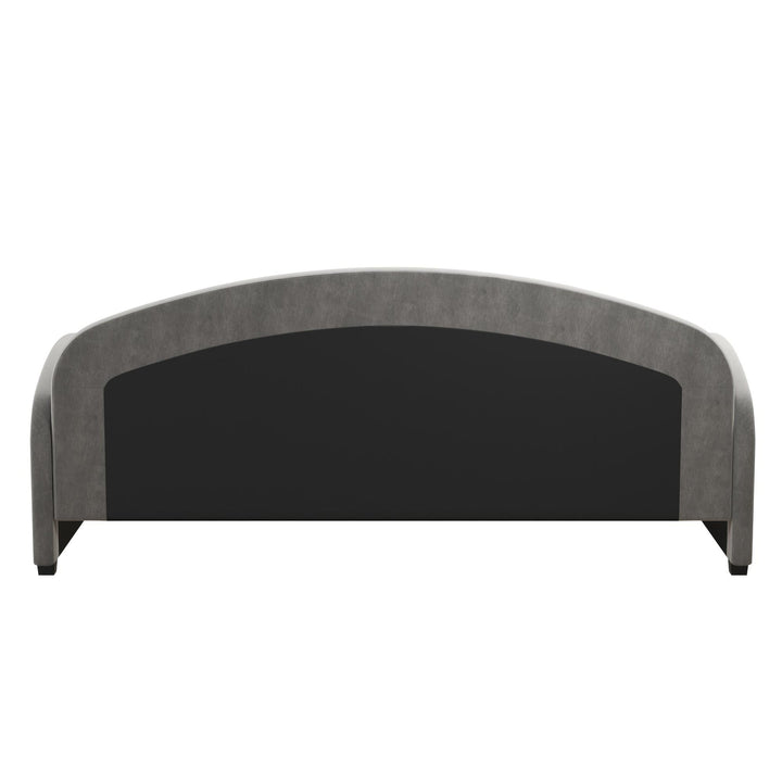 Moon Velvet Upholstered Daybed with Rounded Headboard - Light Gray - Twin