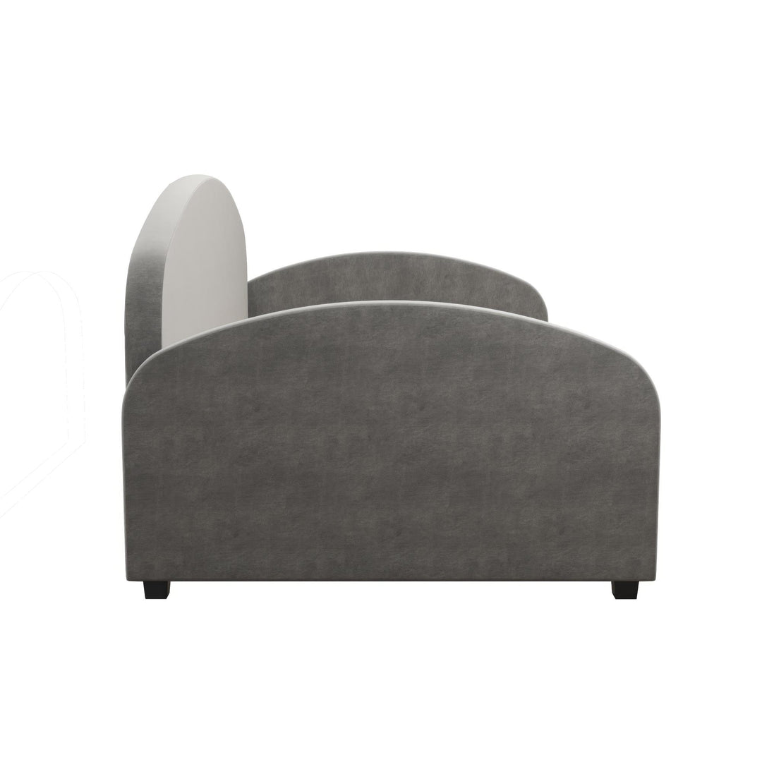 Moon Velvet Upholstered Daybed with Rounded Headboard - Light Gray - Twin