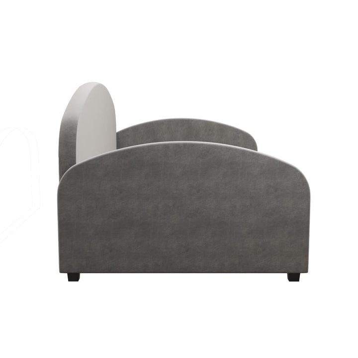 Moon Velvet Upholstered Daybed with Rounded Headboard - Light Gray - Twin