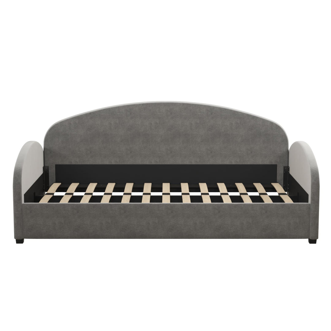 Moon Velvet Upholstered Daybed with Rounded Headboard - Light Gray - Twin